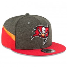 Men's Tampa Bay Buccaneers New Era Pewter/Red 2018 NFL Sideline Home Official 9FIFTY Snapback Adjustable Hat 3058532